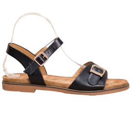 Small Swan Schwarze Sandalen mit Schnalle