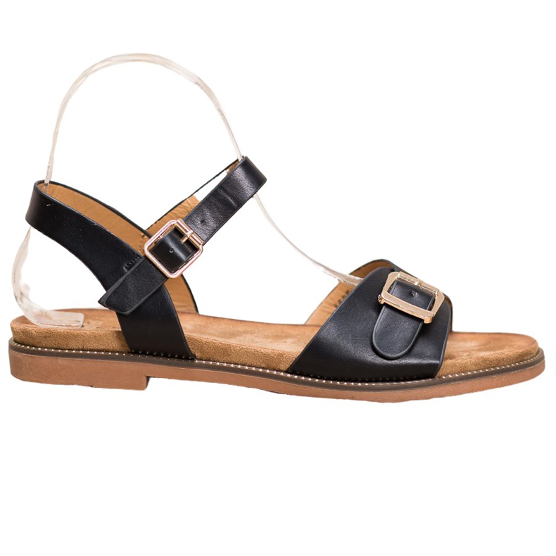 Small Swan Schwarze Sandalen mit Schnalle