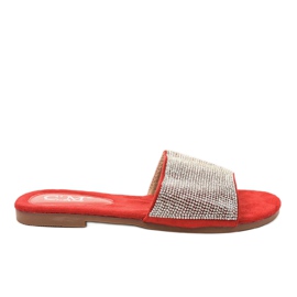Rote Hausschuhe mit Zirkonia 839-761 grau