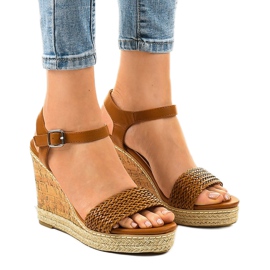 Braune Espadrilles-Keilsandalen 77-105