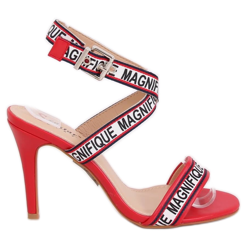 Rote Sandalen auf einem hohen Absatz LL-170P Red