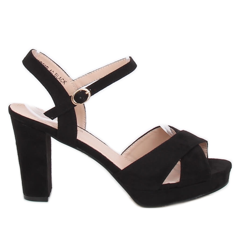 Schwarze Sandalen mit hohen Absätzen WD99P Black