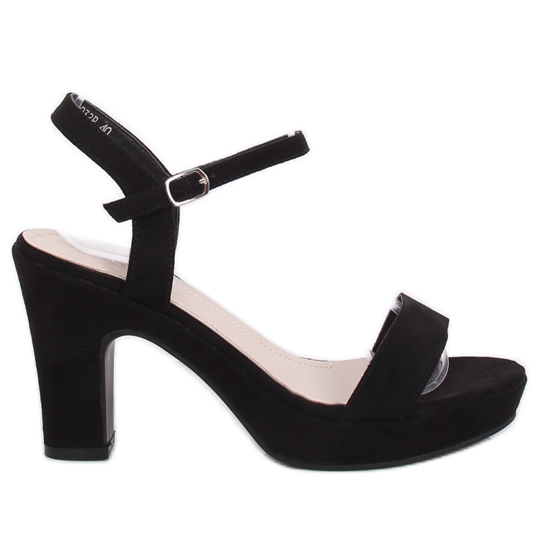 Schwarze Sandalen am Pfosten NS032P Schwarz