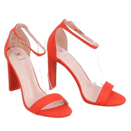 Orangefarbene Sandalen mit hohen Absätzen NF-37P Orange mehrfarbig