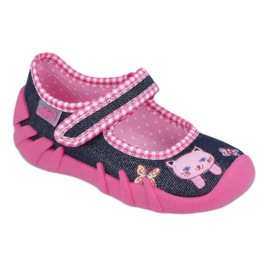 Befado Kinderschuhe 109P179 marineblau rosa mehrfarbig