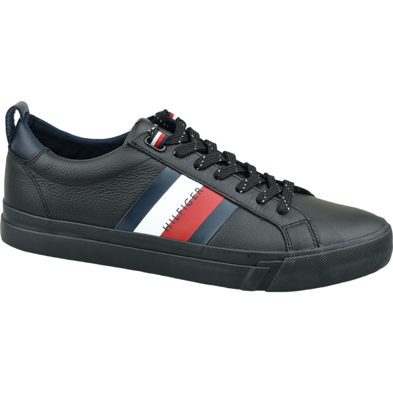 Schuhe Tommy Hilfiger Flag Detail Leather Sneaker M FM0FM02576 Bds schwarz
