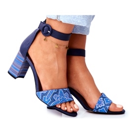 Damen Sandalen Maciejka Leder Marineblau 04235-17 / 00-5 navy blau