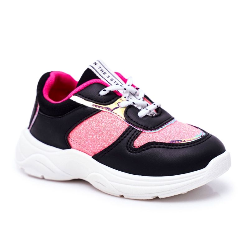 FRROCK Matylda Kinder Sportschuhe schwarz mit Glitzer mehrfarbig
