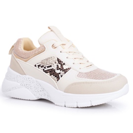 Damen Sportschuhe Beige Glitzer Lissabon