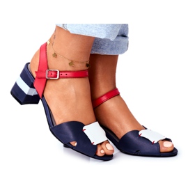 Damen Sandalen Maciejka Leder Marineblau 04120-17 / 00-5
