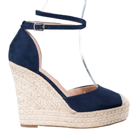 SHELOVET Hohe Espadrilles auf dem Keil marineblau