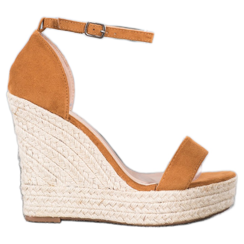 SHELOVET Sexy Keilsandaletten braun