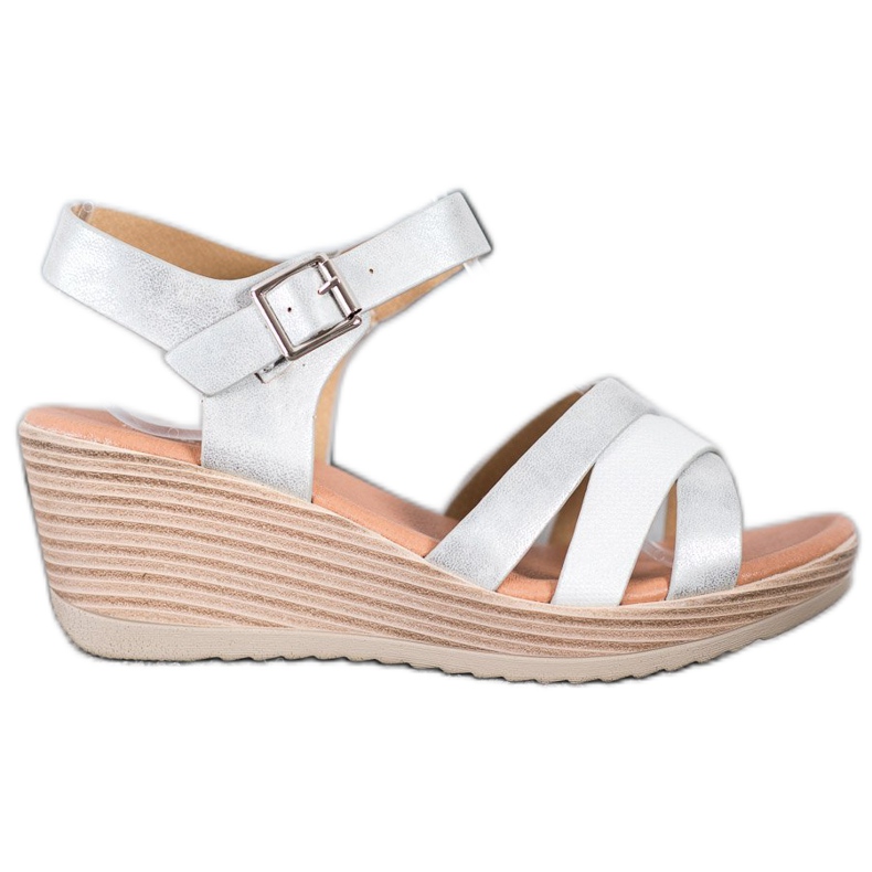 Sea Elves Leichte Sandalen aus Öko-Leder weiß grau