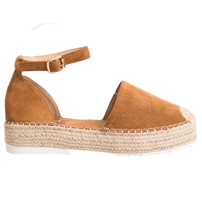 SHELOVET Durchbrochene Espadrilles braun