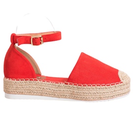 SHELOVET Durchbrochene Espadrilles rot