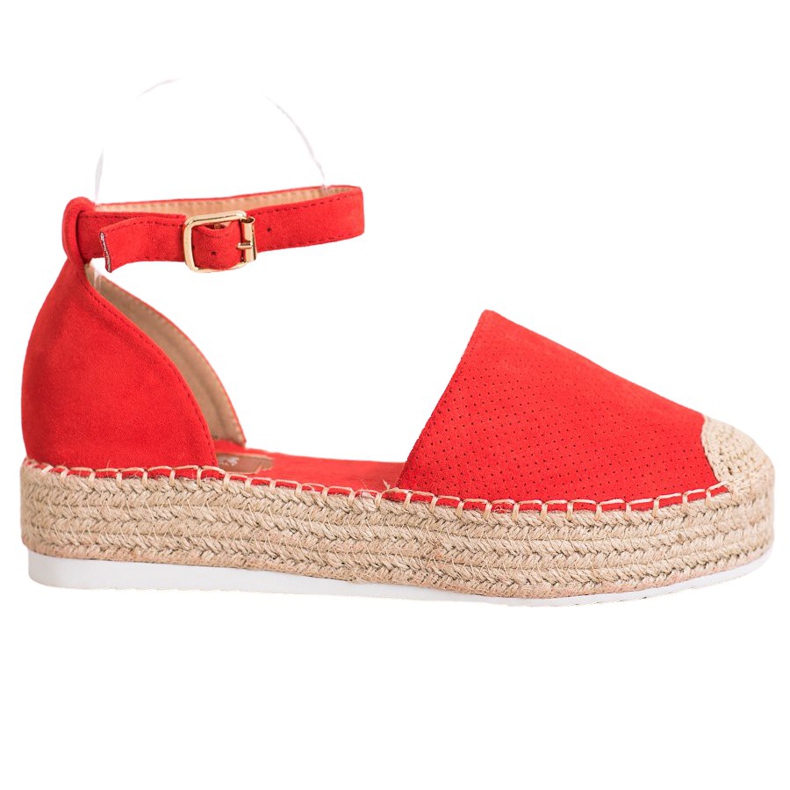 SHELOVET Durchbrochene Espadrilles rot