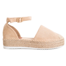 SHELOVET Durchbrochene Espadrilles braun