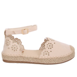 Beige durchbrochene Espadrilles JH119 Beige