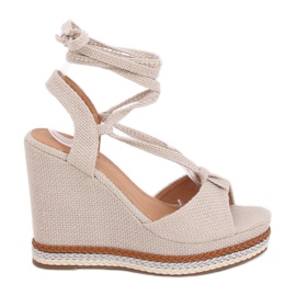 Beige GP07 Beige Keilsandalen