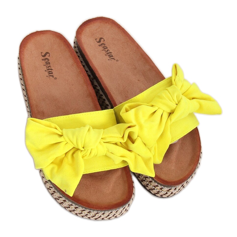 Gelb CK137P Gelbe Hausschuhe mit hohen Sohlen