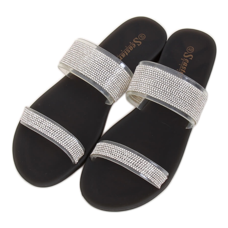 Schwarze Silikon-Flip-Flops BG51 Schwarz