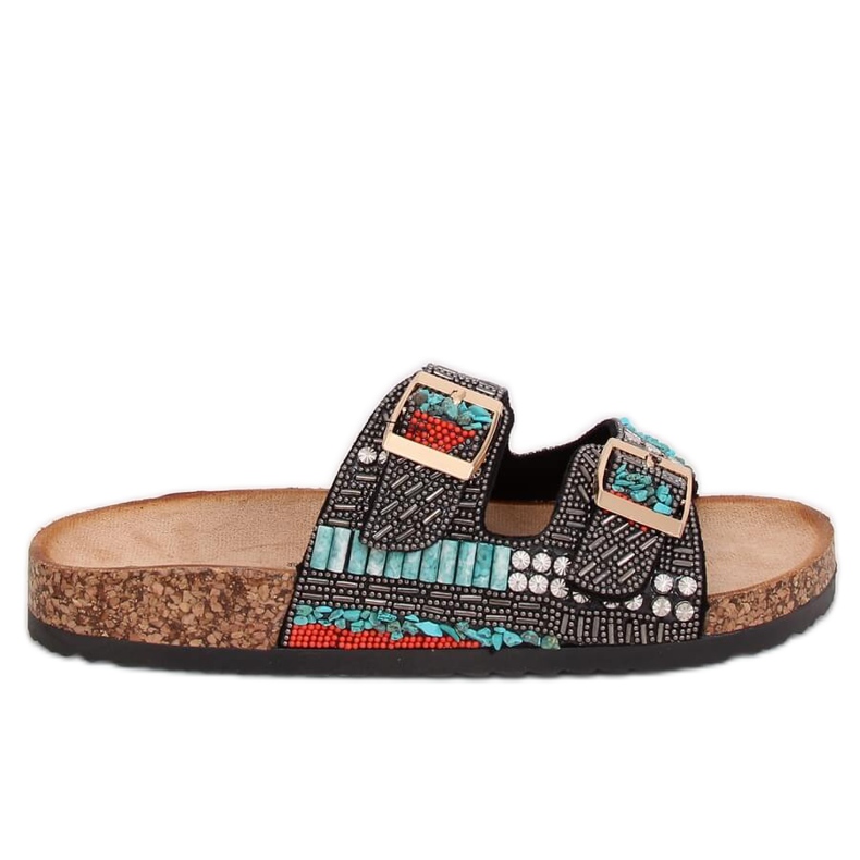 Scholki mit schwarzen Perlen CK133P Schwarz mehrfarbig