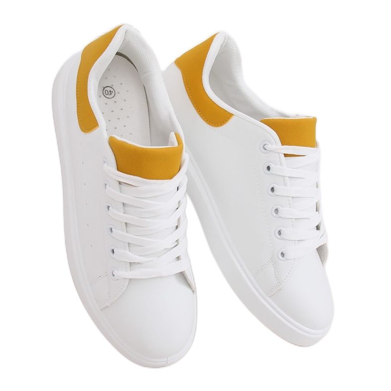 Weiße Damen Sneaker LA85P Gelb