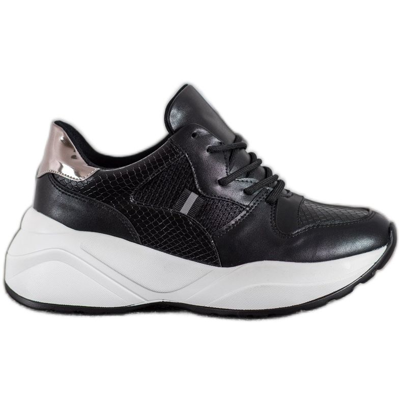 Weide Hellschwarze Turnschuhe