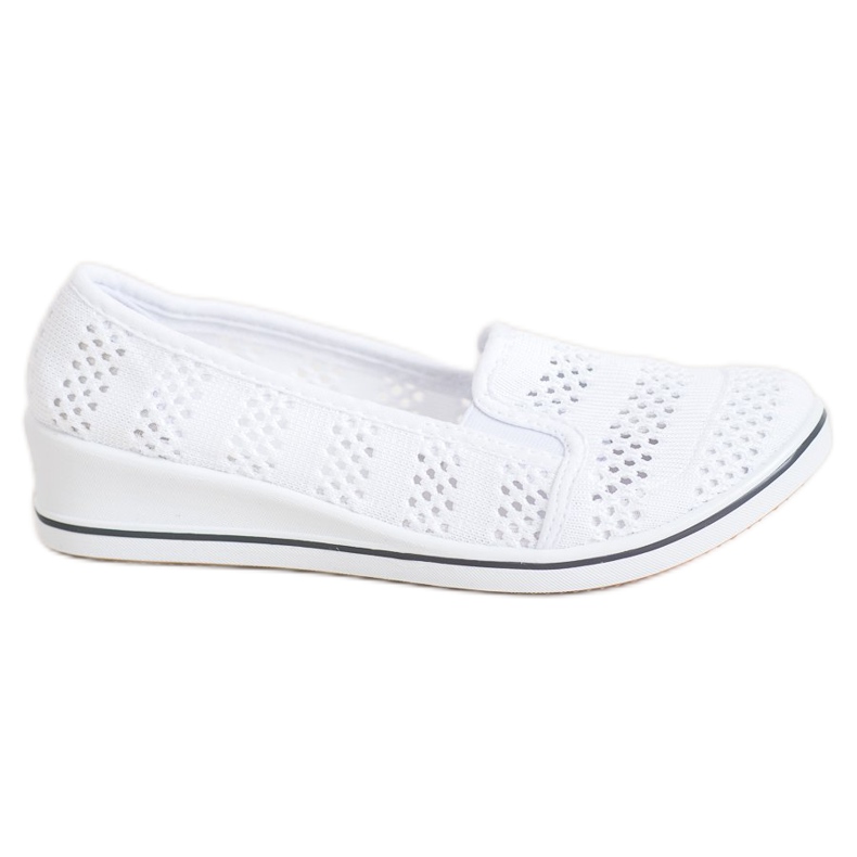 SHELOVET Durchbrochene Ballerinas weiß