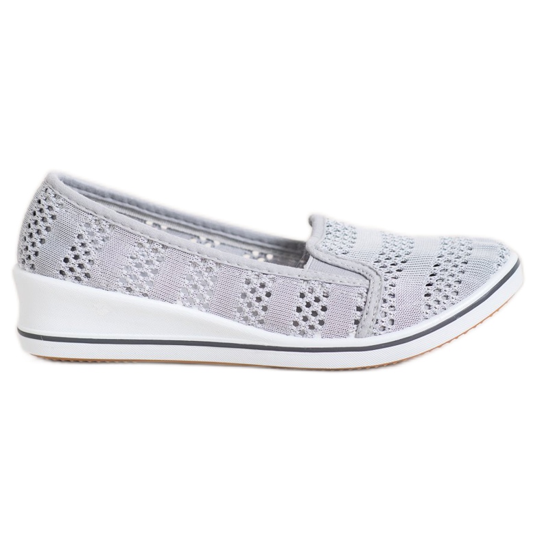 SHELOVET Durchbrochene Ballerinas grau