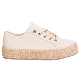 Kylie Turnschuhe auf einer Strohplattform braun