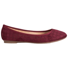 Fama Durchbrochene Ballerinas rot