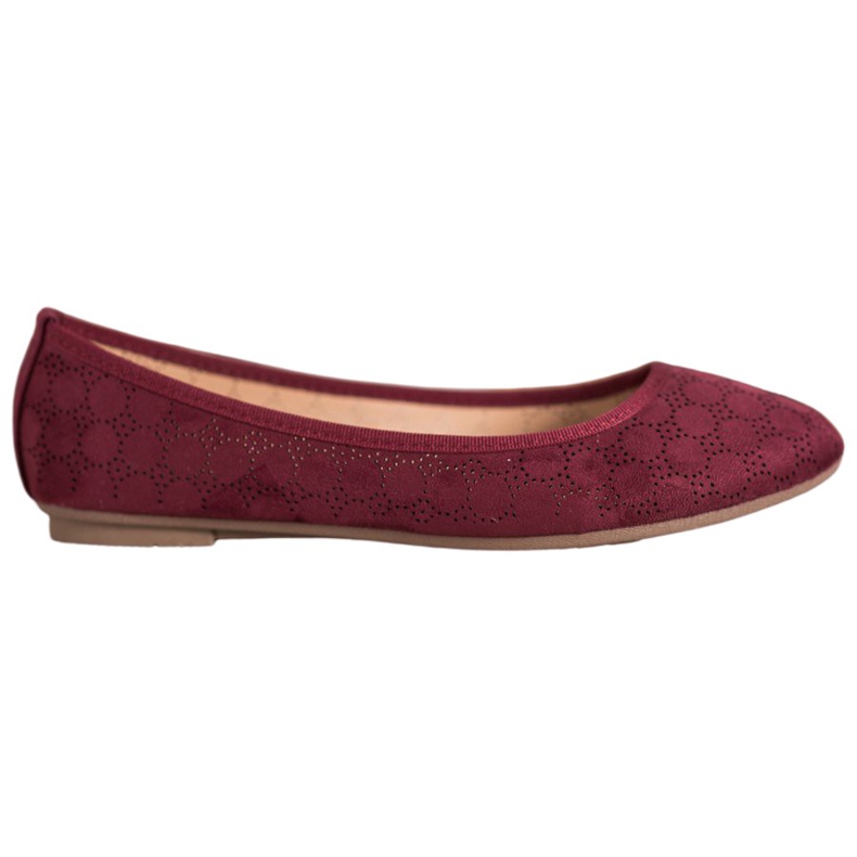 Fama Durchbrochene Ballerinas rot