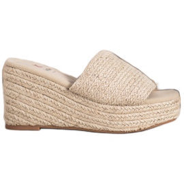 Kylie Modische Keilpantoffeln braun