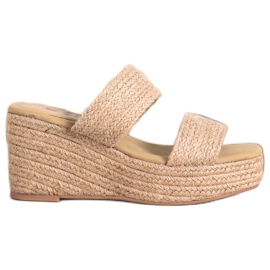 Kylie Leichte Keilpantoffeln beige