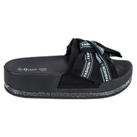 Queen Vivi Schwarze Mode Hausschuhe