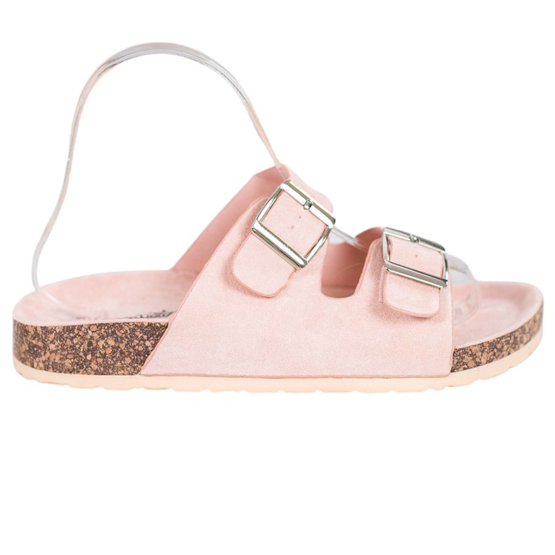 Queentina Bequeme Hausschuhe mit Schnalle rosa