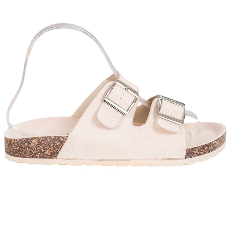 Queentina Bequeme Hausschuhe mit Schnalle braun