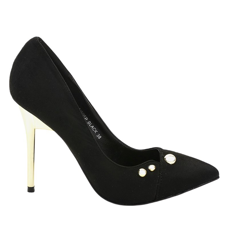 Schwarze klassische High Heels mit NE05P Nieten