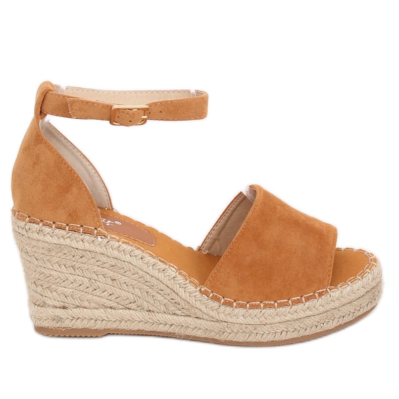 Espadrilles auf einem Keilkamel TU147 Camel braun