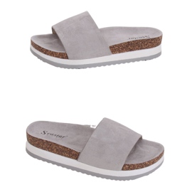 Grau Damen Hausschuhe grau CK184P Grau