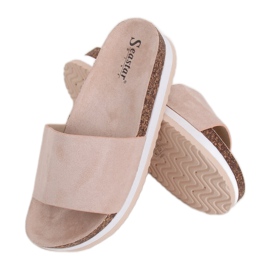 Beige Hausschuhe für Damen CK184P Beige