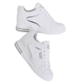 Weiß NB337 Silberne Sneaker mit Keilabsatz