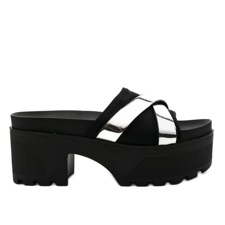 Schwarze Hausschuhe mit hohen Absätzen CL-3A309-43