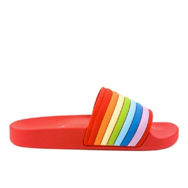 Rote Flip-Flops mit Regenbogen 2456-3 mehrfarbig
