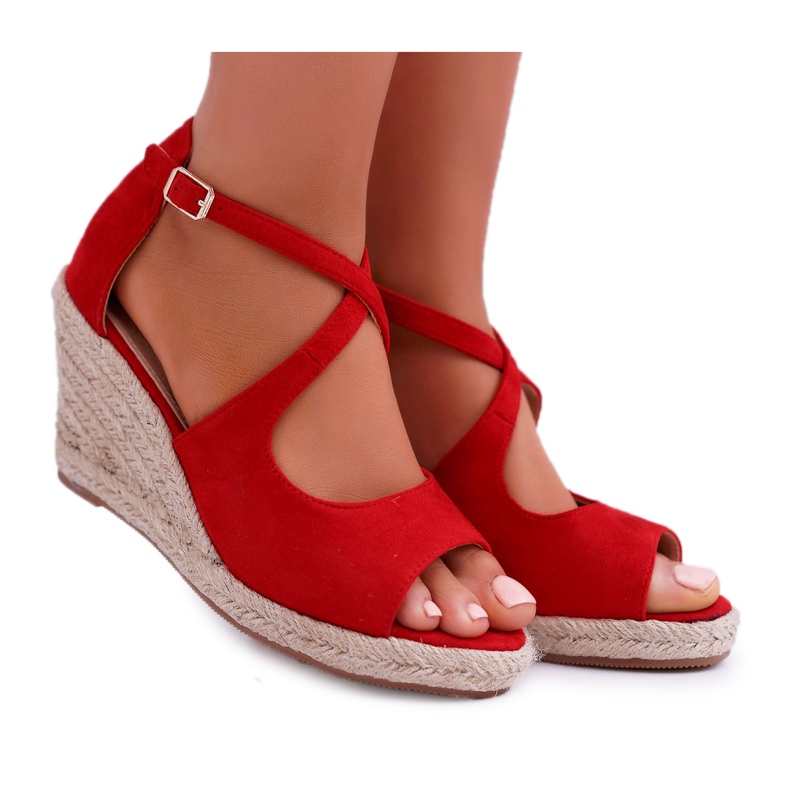 BUGO Damen Sandalen auf Espadrilles Red Margus rot