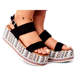 ADY Damen Sandalen On The Platform Black Sandy schwarz