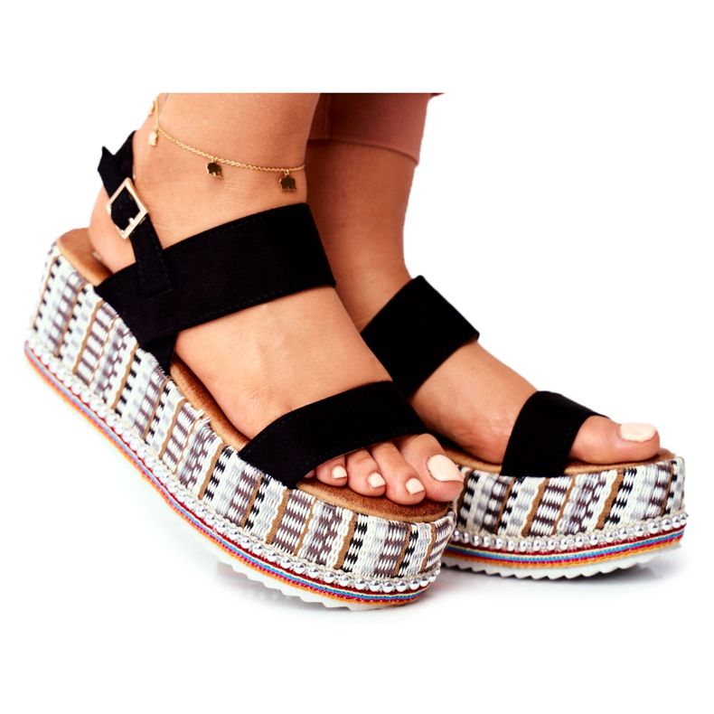 ADY Damen Sandalen On The Platform Black Sandy schwarz