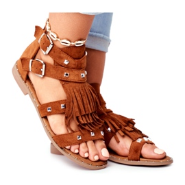 Boho Camel Balms Damen Sandalen braun