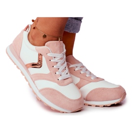 Damen-Sportschuhe in Weiß-Rosa-Roulette